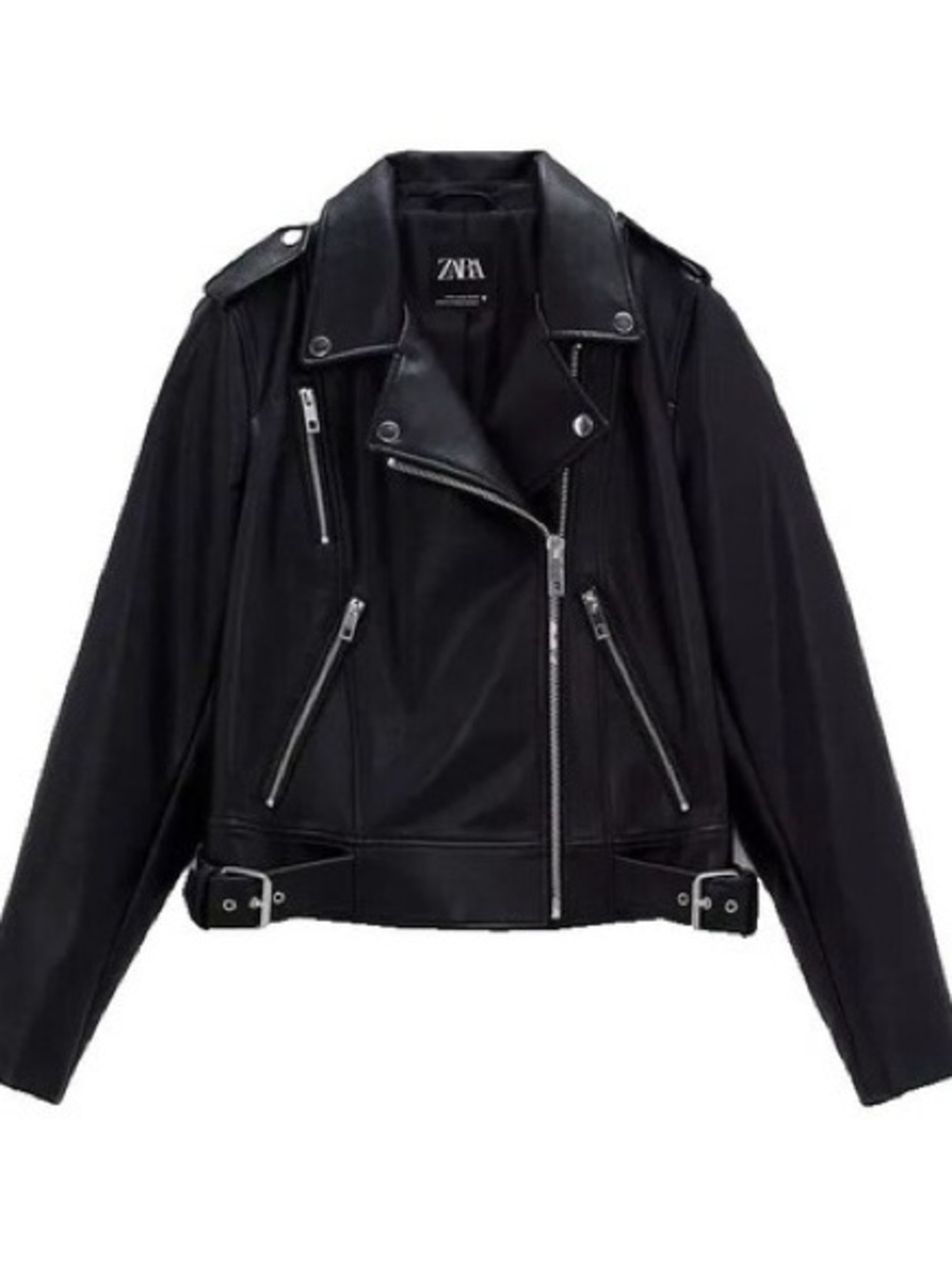 Zara Black Moto Faux Leather Jacket